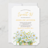 Zomermadeliefjes geel en wit kant zoet zestien kaart (Voorkant)