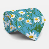 Zomermadeliefjes op Aqua Stropdas (Opgerold)