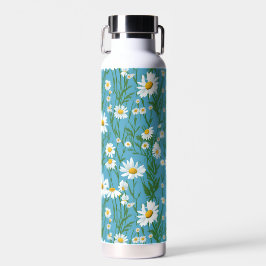 Zomermadeliefjes op Aqua Waterfles