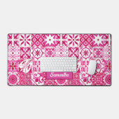 Zomermajolica rood Siciliaans Mediterraan Bureaumat (Keyboard & Muis)