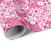 Zomermajolica rood Siciliaans Mediterraan Cadeaupapier (Rol Hoek)