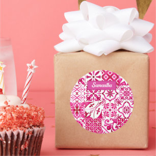 Zomermajolica rood Siciliaans Mediterraan Ronde Sticker