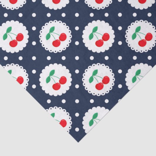  zomermarine, witte en rode kersen tissuepapier (Detail)