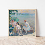 Zomermiddag aan het meer | Edward Cucuel Poster<br><div class="desc">Summer Afternoon at the Lake (1920) van Edward Cucuel (Amerikaans, 1875-1954) is een impressionistisch schilderij met twee elegant geklede dames aan de waterkant. Badend in warm licht en omringd door weelderig groen, roept de scène de kalmte en charme op van ontspannen zomerdagen. Dit antiek kunstwerk is ideaal voor kunstverzamelaars en...</div>