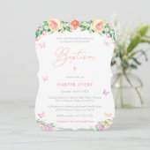 Zomermiddag Meisje Doop Ceremonie Party Kaart (Staand voorkant)