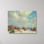 Zomermiddag op het strand (door E.H. Potthast) Canvas Afdruk (Voorkant)
