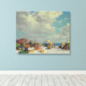 Zomermiddag op het strand (door E.H. Potthast) Canvas Afdruk (Insitu (Houten vloer))