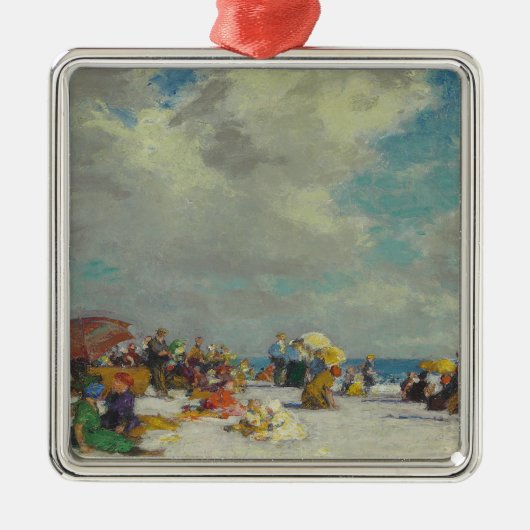 Zomermiddag op het strand (door E.H. Potthast) Metalen Ornament (Voorkant)