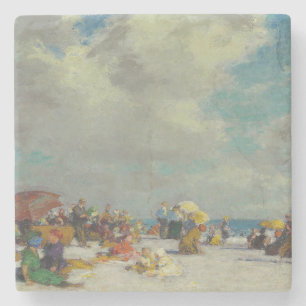 Zomermiddag op het strand (door E.H. Potthast) Stenen Onderzetter