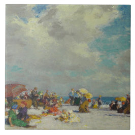 Zomermiddag op het strand (door E.H. Potthast) Tegeltje