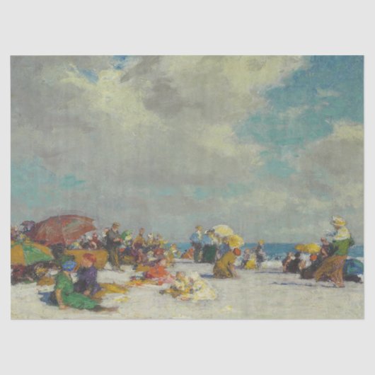 Zomermiddag op het strand (door E.H. Potthast) Tissuepapier (Voorkant)