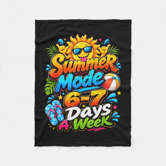 Zomermodus 6-7 dagen per week leuke zomervakantie fleece deken (Voorkant)