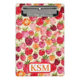 Zomermonogram framboos Waterverf Mini Klembord