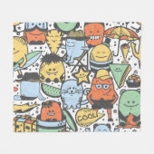 Zomermonsters, kleurrijk naadloos patroon fleece deken (Voorkant (Horizontaal))