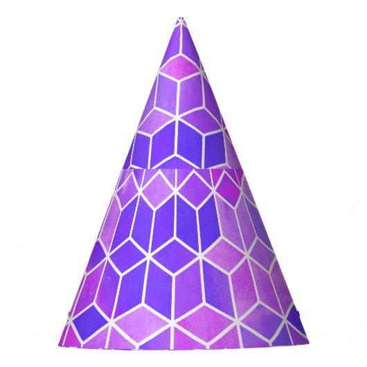 Zomermozaïek: Waterverf Cube Fusion Feesthoedjes (Voorkant)