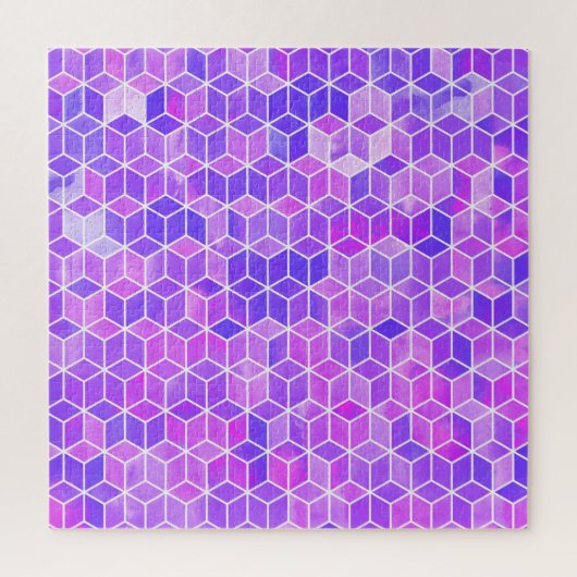 Zomermozaïek: Waterverf Cube Fusion Legpuzzel (Verticaal)