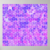 Zomermozaïek: Waterverf Cube Fusion Poster (Voorkant)