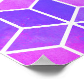 Zomermozaïek: Waterverf Cube Fusion Poster (Hoek)