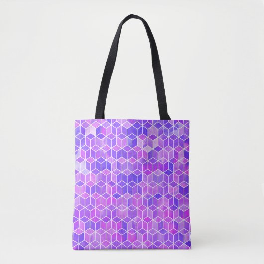 Zomermozaïek: Waterverf Cube Fusion Tote Bag (Voorkant)