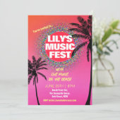 Zomermuziekfestival Verjaardagsfeest Kaart (Staand voorkant)