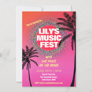 Zomermuziekfestival Verjaardagsfeest Kaart
