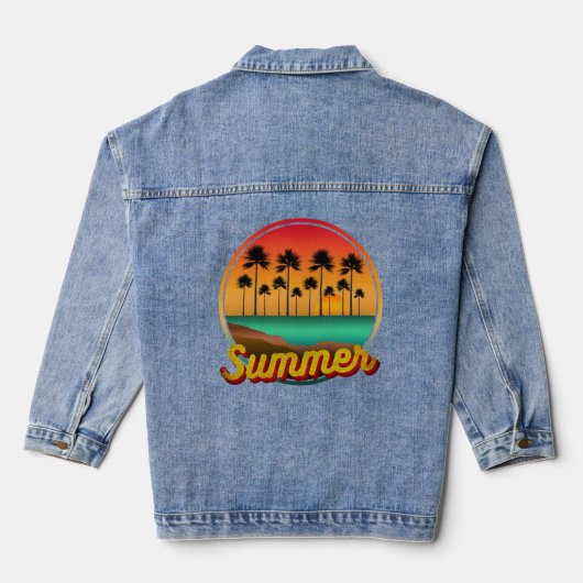 zomernatuur zonsondergang denim jacket (Achterkant)