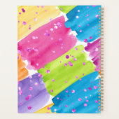Zomerneon glitter waterverf abstracte vormen planner (Achterkant)