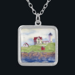 zomernubbel zilver vergulden ketting<br><div class="desc">Nubble Light House York Maine</div>