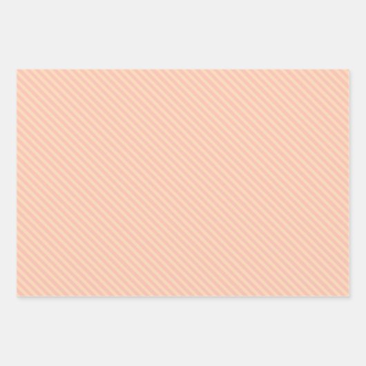 Zomerochtend - Geel en Perzik Bloemen & Strepen Inpakpapier Vel (Voorkant 3)