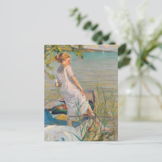 Zomerochtend op het Starnberg meer | Edward Cucuel Briefkaart (Staand voorkant)