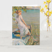 Zomerochtend op het Starnberg meer | Edward Cucuel Kaart (Gele Bloem)