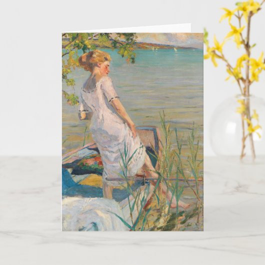 Zomerochtend op het Starnberg meer | Edward Cucuel Kaart (Gele Bloem)