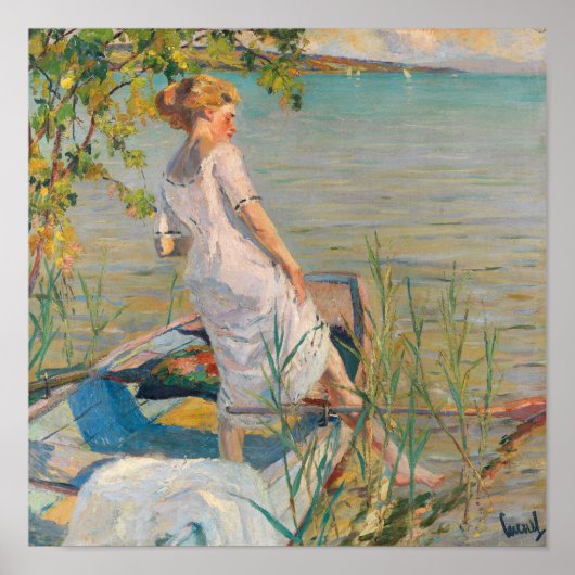 Zomerochtend op het Starnberg meer | Edward Cucuel Poster (Voorkant)