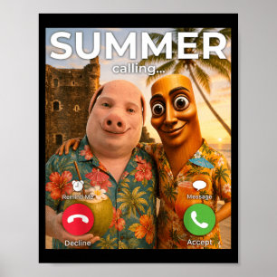 Zomeroproep Grappige Hawaiaanse Sfeer Tung Sahur M Poster