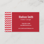 Zomerpalm; Alizarin Crimson Chevron; zig zag Visitekaartje (Achterkant)