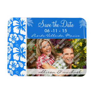 Zomerpalm; Azure Blue Tropical Hibiscus Magneet