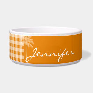 zomerpalm; Donker Oranje Gingham Voerbakje