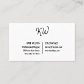 Zomerpalm laat roze Waterverf penseelstreken Visitekaartje (Achterkant)