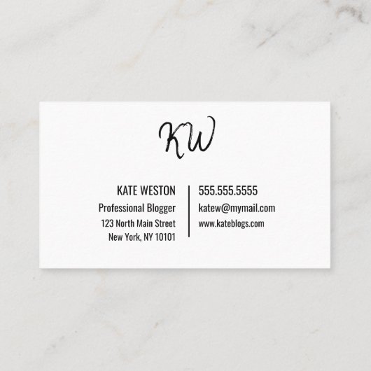 Zomerpalm laat roze Waterverf penseelstreken Visitekaartje (Achterkant)