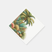 Zomerpalm tropische boom en bladeren servet (Hoek)