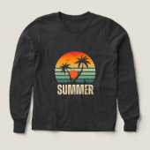 Zomerpalmboom en zonsondergang bedrukte Kinder kus (Voorkant)