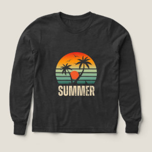 Zomerpalmboom en zonsondergang bedrukte Kinder kus