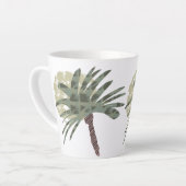Zomerpalmboom en zonsondergang Doodle Kunst Latte Mok (Linkerhoek)