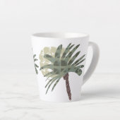 Zomerpalmboom en zonsondergang Doodle Kunst Latte Mok (Rechterhoek)