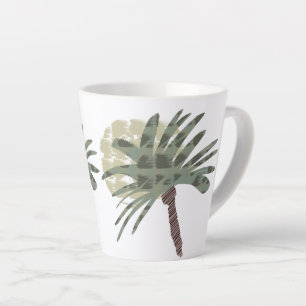 Zomerpalmboom en zonsondergang Doodle Kunst Latte Mok