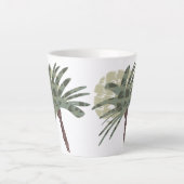 Zomerpalmboom en zonsondergang Doodle Kunst Latte Mok (Voorkant)
