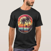 Zomerpalmboom Tropisch strand retro stijl T-shirt (Voorkant)