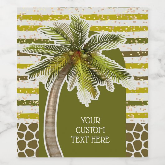 Zomerpalmboom Wijn Etiket (Enkel label)