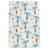 Zomerpalmen pastelblauw medium cadeauzakje (Voorkant)