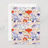  zomerpapaverbloemen aankondigingskaart (Voorkant / Achterkant)